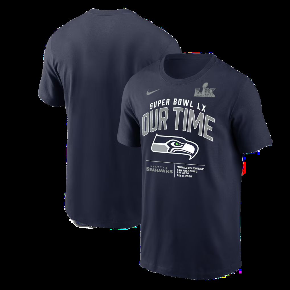 Men 2026 NFL Seattle Seahawks T-shirt blue 06